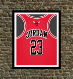 Jordan Jersey Chicago Bulls Art Print - Perfect gift for the Basketball fan, great for the office or fan/man cave