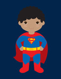 African American Superhero Set of 4 Wall Art Prints - Superman, All You Need Is Love And A Cape - Nursery, Playroom or Kids Room Decor