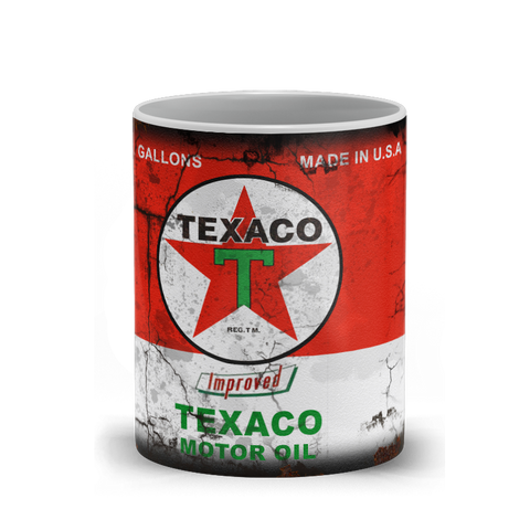 Texaco Motor Oil Vintage Distressed Retro Cool Mug